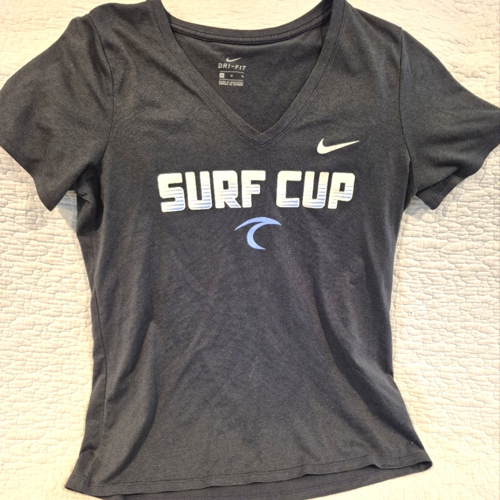 Nike Women's Gray V-Neck Surf Cup Top